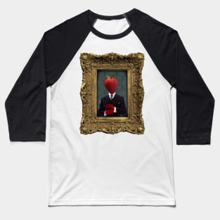 Strawberry Man in Vintage Frame Baseball T-Shirt